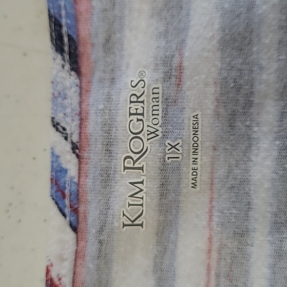 💥3for$12💥 Kim Rogers Multicolor Striped Sleeveless Top size 1X - Picture 3 of 7